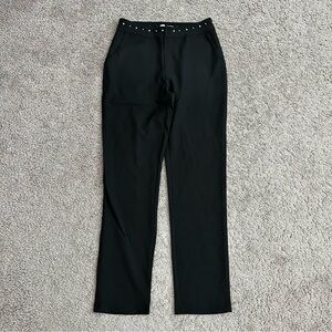 Sublime Pants Womens Size L Black Slim Straight Pearl Waist
